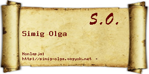 Simig Olga névjegykártya